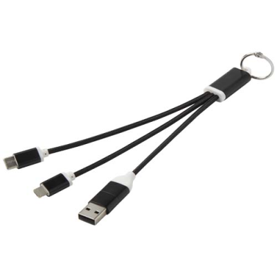 METAL 4-IN-1 RECYCLED ALUMINIUM METAL CHARGER CABLE with Keyring Chain