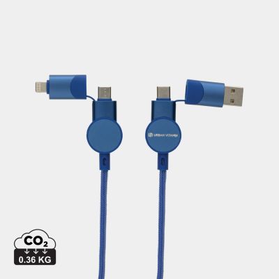 OAKLAND RCS RECYCLED PLASTIC 6-IN-1 FAST CHARGER 45W CABLE in Blue