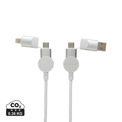 OAKLAND RCS RECYCLED PLASTIC 6-IN-1 FAST CHARGER 45W CABLE in White