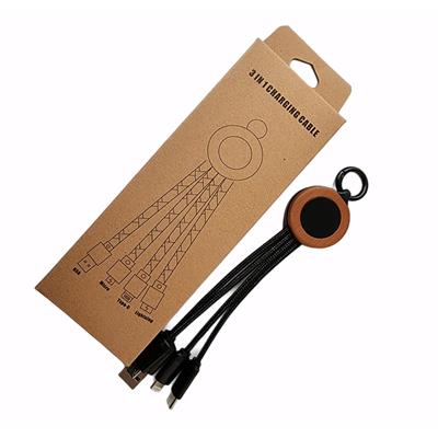 SMALL 3-IN-1 MULTI CHARGER CABLE with Bamboo Trim