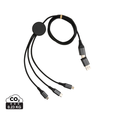 TERRA 60W RCS RECYCLED ALUMINIUM METAL 120CM 6-IN-1 CABLE in Grey