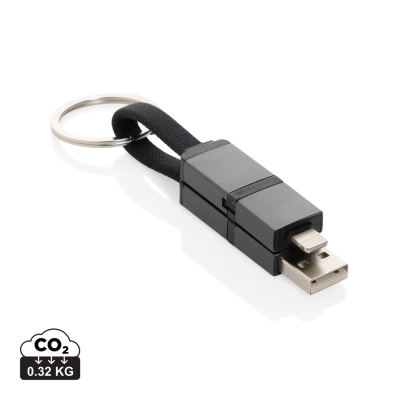 TERRA RECYCLED ALUMINIUM METAL 4 in 1 60W Fast Charger Cable in Grey