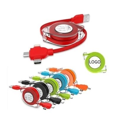 THREE in One USB Retractable Fast Charger Cable