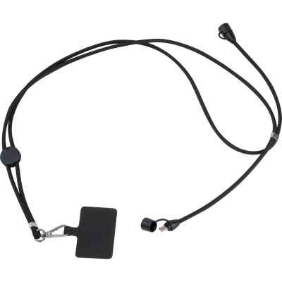 TYPE-C CHARGER CABLE LANYARD in Black 