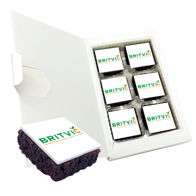 MAILING BROWNIE with Edible Branding (6 x Letterbox Bites)