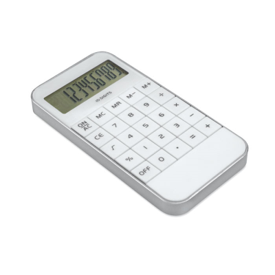10 DIGIT DISPLAY CALCULATOR in White