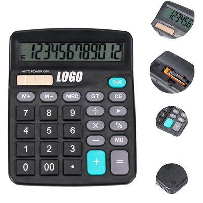OFFICE DUAL POWER CALCULATOR 12 DIGIT DISPLAY