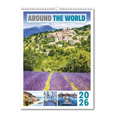 AROUND THE WORLD MEMO WALL CALENDAR