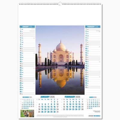AROUND THE WORLD WALL CALENDAR