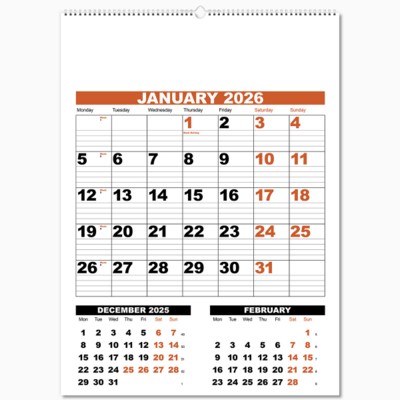 COMMERCIAL PLANNER WALL CALENDAR