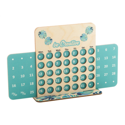 CUSTOM PERPETUAL CALENDAR in Natural - PROMOTIONAL CORPORATE GIFT