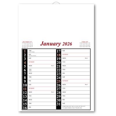 MEMO NOTE PAD PLANNER in Red & Black
