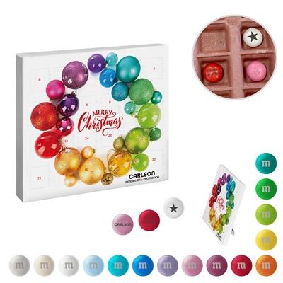 PAPER MINI-ADVENT CALENDAR with Personalised M&m’s® Chocolate Candies - PROMOTIONAL CORPORATE GIFT