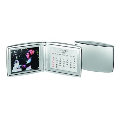 PERPETUAL METAL CALENDAR & PHOTO FRAME in Silver