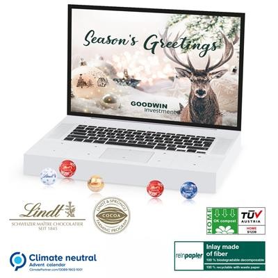 PERSONALISED BIODEGRADEABLE LAPTOP LINDOR MINI BALLS ADVENT CALENDAR