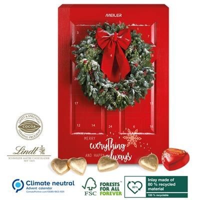 PERSONALISED LINDT CHOCOLATE HEART WALL CALENDAR