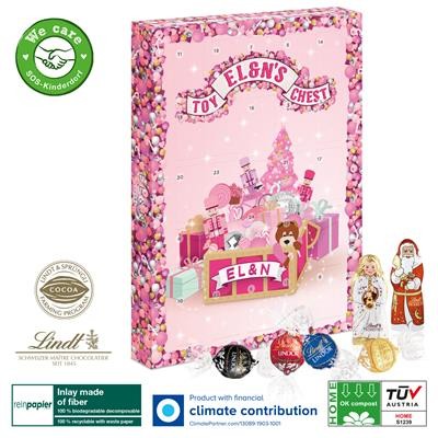 PERSONALISED LUXURY EXTRA LARGE LINDOR ADVENT CALENDAR with Charity Donation