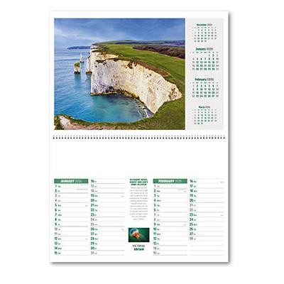 PICTORIAL BRITAIN CENTRAL SPIRAL WALL CALENDAR