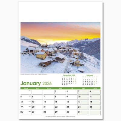 WORLD SCENES OPTIMA 13 LEAF CALENDAR