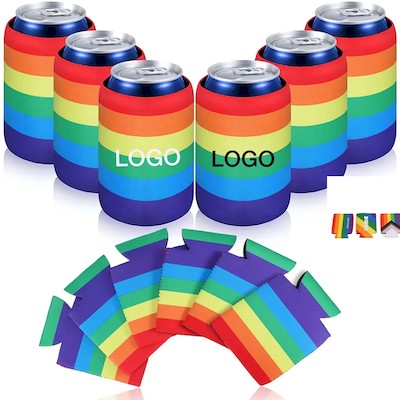 RAINBOW PRIDE COLLAPSIBLE FOAM CAN COOLER