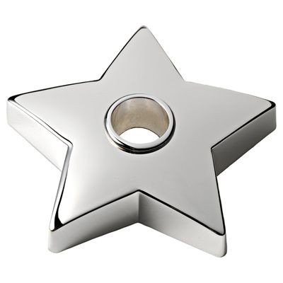 STAR METAL TEA LIGHT CANDLE HOLDER in Silver