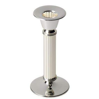 MEDIUM METAL CANDLE STICK in Silver