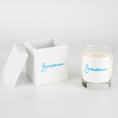 240G CLEAR TRANSPARENT GLASS SCENTED CANDLE in a Lidded Gift Box