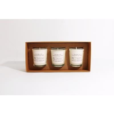 3 X 90ML HAND POURED NATURAL SOY AND RAPESEED WAX CANDLE