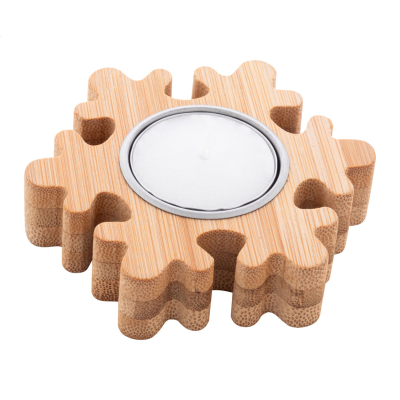 CHRISTMAS CANDLE, SNOWFLAKE in Natural