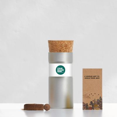 DESK TOP GARDEN ALUMINIUM METAL SILVER LABELLED