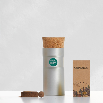 DESK TOP GARDEN ALUMINIUM METAL SILVER PRINTED