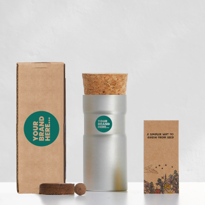 DESK TOP GARDEN ALUMINIUM METAL SILVER PRINTED BOXED