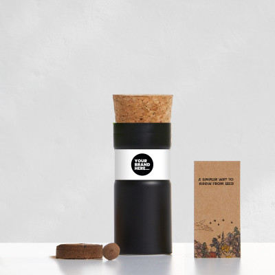 DESK TOP GARDEN BLACK ALUMINIUM METAL LABELLED