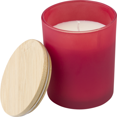 GLASS CANDLE (46 HOURS) in Red