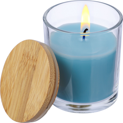 GLASS CANDLE in Light Blue