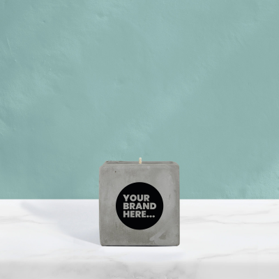 HANDMADE VEGAN CANDLE in Grey Concrete Pot Printed