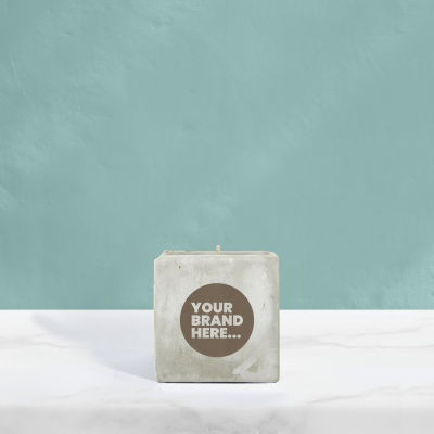 HANDMADE VEGAN CANDLE in Marble Concrete Pot Engraved