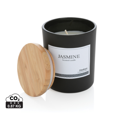 UKIYO DELUXE SCENTED CANDLE with Bamboo Lid in Black