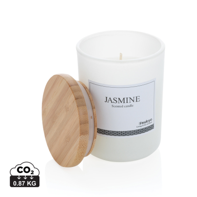 UKIYO DELUXE SCENTED CANDLE with Bamboo Lid in White