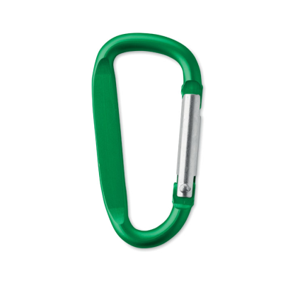 CARABINER CLIP in Aluminium Metal, in Green