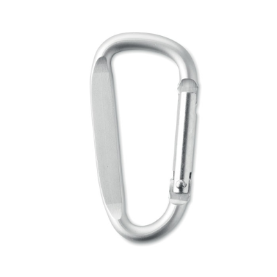 CARABINER CLIP in Aluminium Metal, in Silver