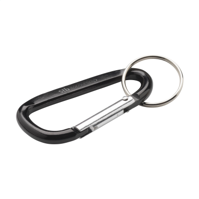 CARABINER GRS RECYCLED ALUMINIUM METAL in Black