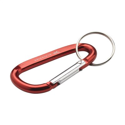 CARABINER GRS RECYCLED ALUMINIUM METAL in Red