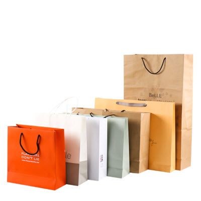 170GSM REUSABLE THICK KRAFT PAPER CARRIER BAG with Rope Handles