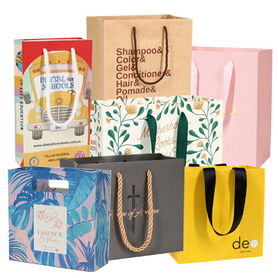 ASTLEY ROPE HANDLE PAPER CARRIER BAG with Matt or Gloss Lamination