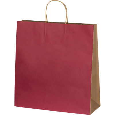 BIG RECYCLED PAPERBAG with 2 Handles in Burgundy