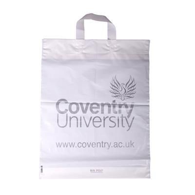 FLEXI LOOP POLYTHENE PLASTIC CARRIER BAG in White