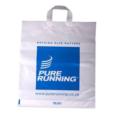 FLEXI LOOP POLYTHENE PLASTIC CARRIER BAG in White