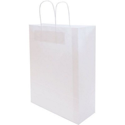HARDWICK LARGE WHITE KRAFT PAPER BAG with Twisted Paper Handles