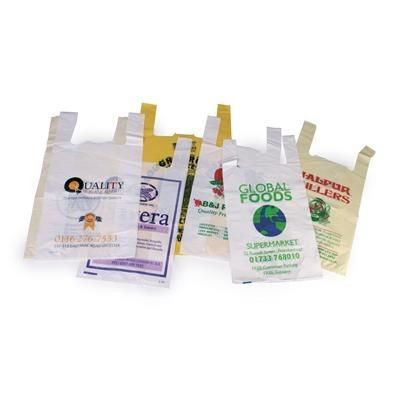 HDPE VEST SUPERMARKET CARRIER BAG in White